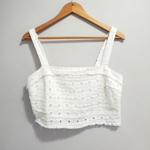 Le Lis Collection White Crop Top Size Medium